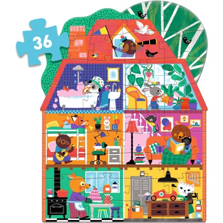Puzzle géant La maison p'tits copains - 36 pièces - Djeco