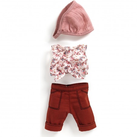 Tenue Burgundy - Pantalon, Haut été Poupée Pomea - Djeco
