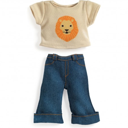 Tenue Ivory - Pantalon Jean Tee Shirt - Poupée Pomea Djeco