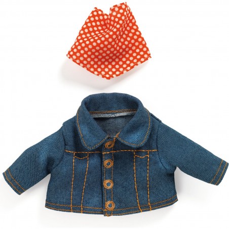 Tenue Blue Jacket - Veste en Jean Foulard Poupée Pomea - Djeco