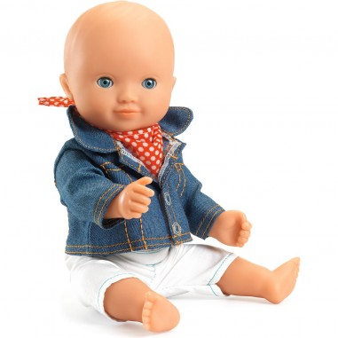 Tenue Blue Jacket - Veste en Jean Foulard Poupée Pomea - Djeco