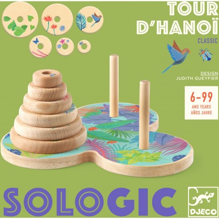 Tour d'Hanoï - Jeu de logique solo - Sologic - Djeco