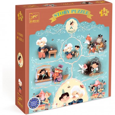 Puzzle histoire Pinocchio - 54 pcs - Story Puzzle - Djeco