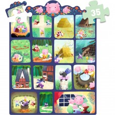 Puzzle histoire Les Trois Petits Cochons - 35 pcs - Story Puzzle - Djeco