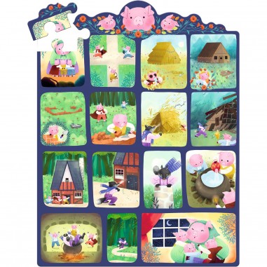 Puzzle histoire Les Trois Petits Cochons - 35 pcs - Story Puzzle - Djeco