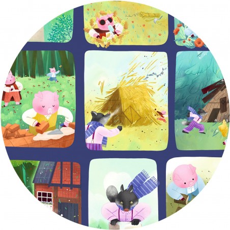 Puzzle histoire Les Trois Petits Cochons - 35 pcs - Story Puzzle - Djeco