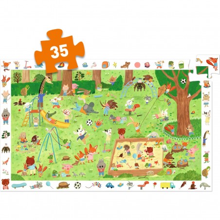 Puzzle observation Le square des petits amis - 35pièces - Djeco