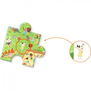 Puzzle observation Le square des petits amis - 35pièces - Djeco
