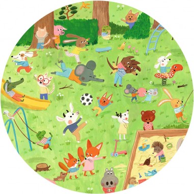 Puzzle observation Le square des petits amis - 35pièces - Djeco