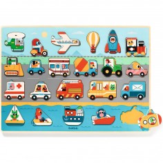 Puzzlo Véhicules Voitures Vroom - Puzzle bébé Puzzlos - Djeco