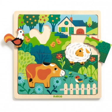 Chunky Dinosaures - Puzzle en Bois (7 Dinos) Dès 18 Mois by Janod