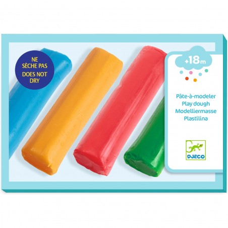 4 rouleaux de pâte à modeler, Classique - Les couleurs des petits - Djeco