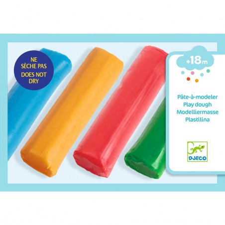 4 rouleaux de pâte à modeler, Classique - Les couleurs des petits - Djeco