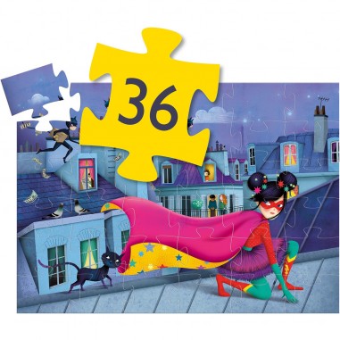Puzzle Silhouette - Super Star - 36 pcs - Djeco