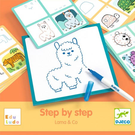 Apprendre à dessiner - Step by Step Lama & Co - Eduludo - Djeco