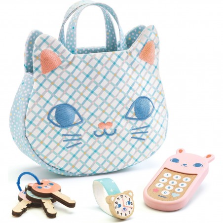 Sac à main Chat bébé - Montre Téléphone - Jeu d'imitation - Djeco