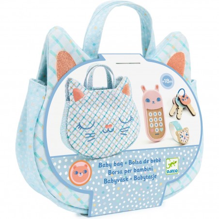 Sac à main Chat bébé - Montre Téléphone - Jeu d'imitation - Djeco