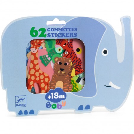 62 Gommettes et Stickers Animaux de la savane - Djeco