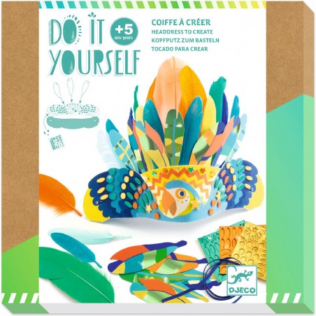Rio - Kit créatif coiffe tropicale avec plumes - Djeco