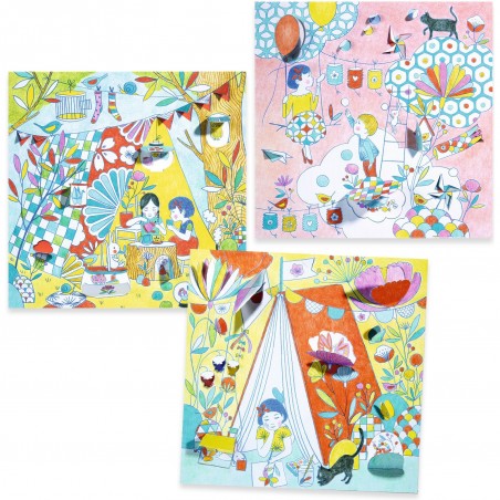 Coffret coloriages Les cabanes de Nina - Djeco