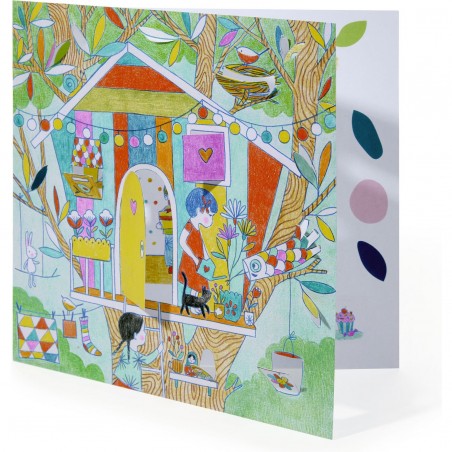 Coffret coloriages Les cabanes de Nina - Djeco