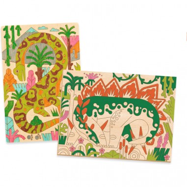 Coffret dessin et coloriage Dino world - Djeco