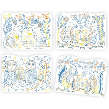 Coloriages Familles des sous-bois - Djeco