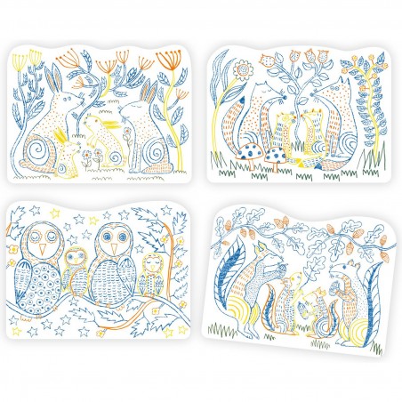 Coloriages Familles des sous-bois - Djeco