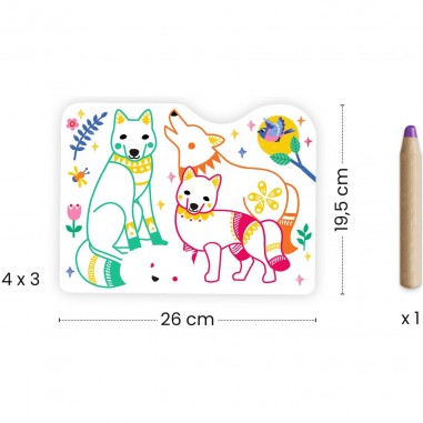 Coloriages bébé à révéler Familles de la forêt - Djeco