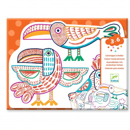 Coloriages bébé à révéler - Familles sauvages - Djeco