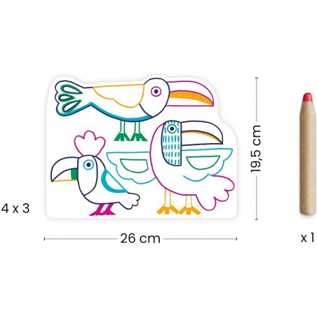 Coloriages bébé à révéler - Familles sauvages - Djeco