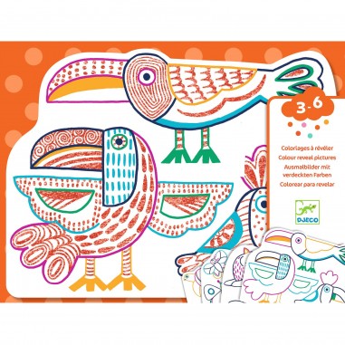 Coloriages bébé à révéler - Familles sauvages - Djeco