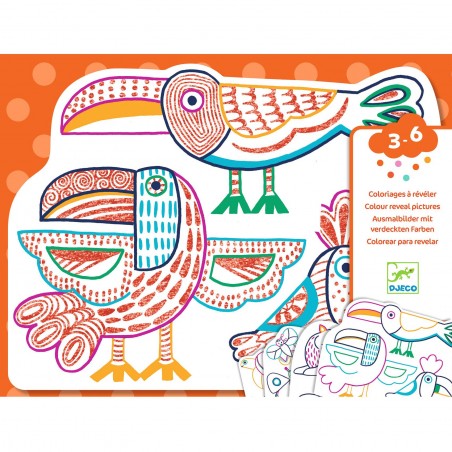 Coloriages bébé à révéler - Familles sauvages - Djeco