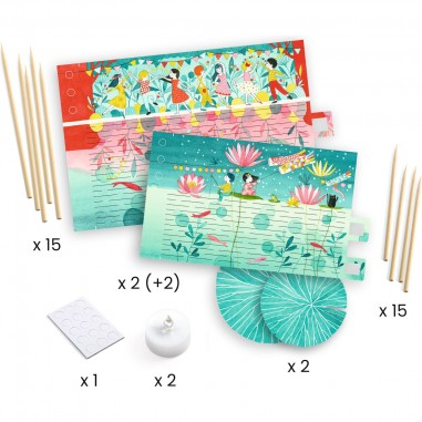 2 photophores en papier à créer - Danse des lucioles - Djeco