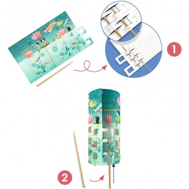 2 photophores en papier à créer - Danse des lucioles - Djeco