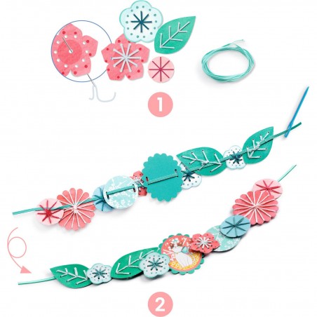 Kit créatif collier multirang brodé - Flora - Djeco