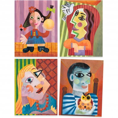 Composer des portraits cubistes - La tête au carré - Djeco