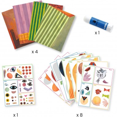 Composer des portraits cubistes - La tête au carré - Djeco