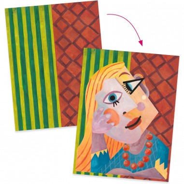 Composer des portraits cubistes - La tête au carré - Djeco