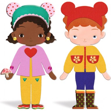Personnages Fille et Garçon à habiller - S’habiller de douceur - Djeco