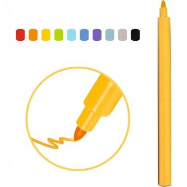 10 feutres pointe fine aux couleurs douces Arc-en-ciel - Djeco