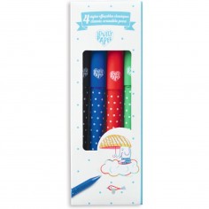 4 Stylos effaçables classique - Ecrire et dessiner - Djeco