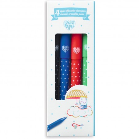 4 Stylos effaçables classique - Ecrire et dessiner - Djeco