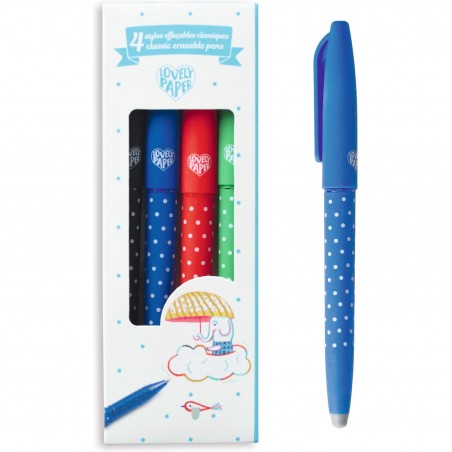 4 Stylos effaçables classique - Ecrire et dessiner - Djeco
