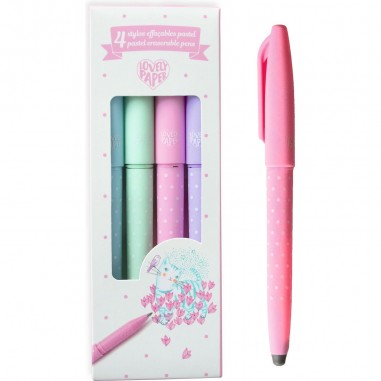 4 Stylos effaçables pastel - Ecrire et dessiner - Djeco