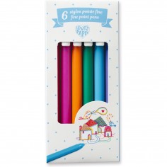 6 stylos gel - pointe fine 0,7 - Ecrire et dessiner - Djeco