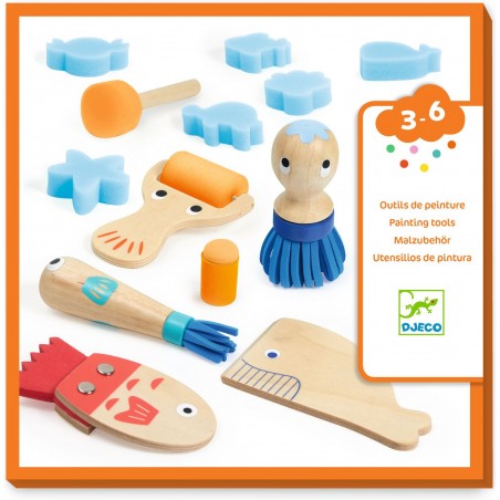 Curieux pinceaux pour peindre - Eponges... - Djeco