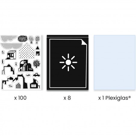 Coffret Cyanotype Une ville la nuit - Papier photosensible - Djeco