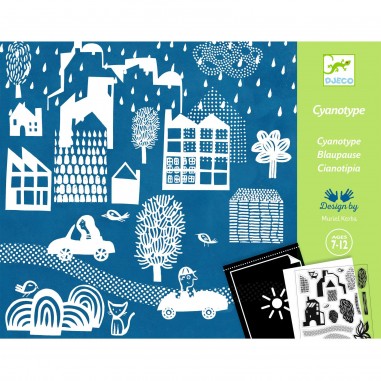 Coffret Cyanotype Une ville la nuit - Papier photosensible - Djeco