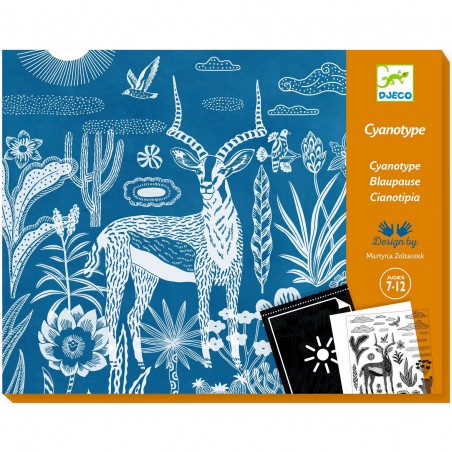 Coffret Cyanotype Savane nocturne - Papier photosensible - Djeco